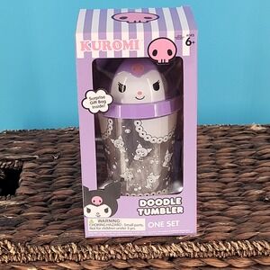 Sanrio Kuromi Doodle Tumbler DIY Clear Cup Set Surprise Bag Gift New NWT purple